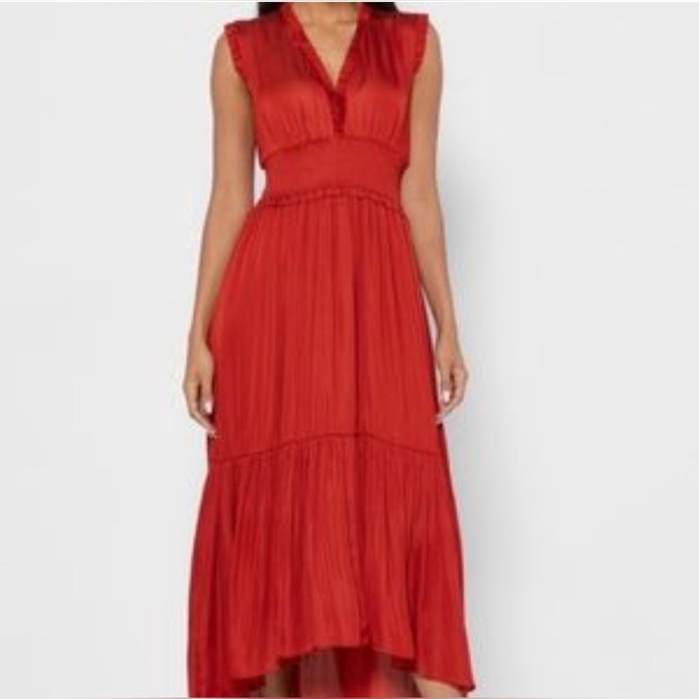 Banana Republic soft satin maxi dress with high-low hem Size 8